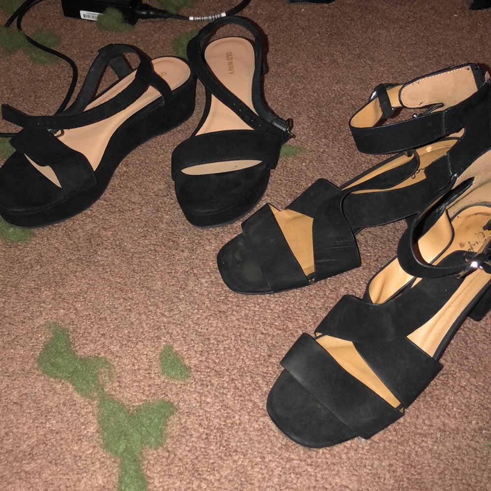 Black chunky heel bundle